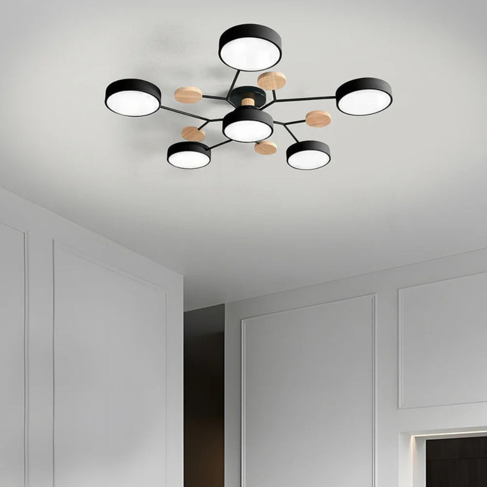 Modern Halo LED Ceiling Light | Semi Flush Mount for Living Room or Bedroom