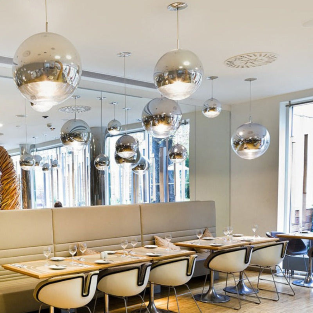 Pendant Light | Industrial Round Fixture for Living Room or Dining Room