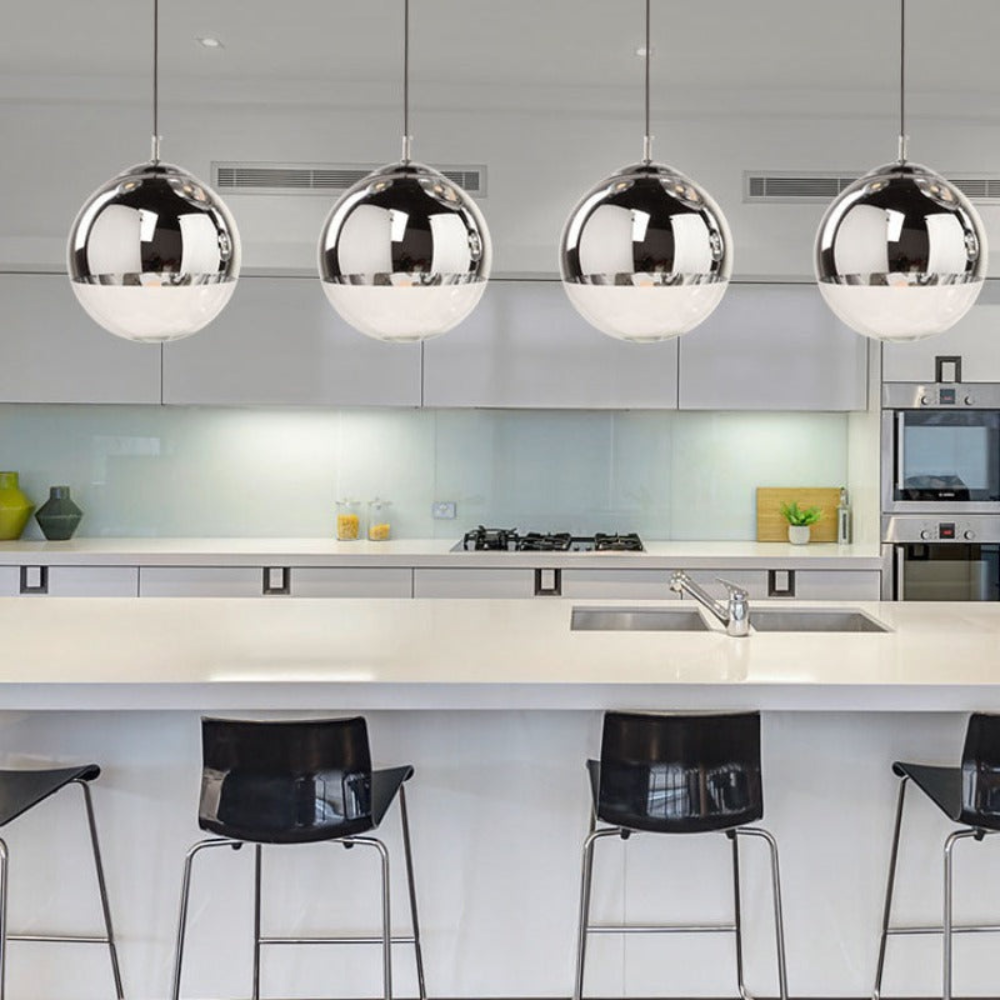 Pendant Light | Industrial Round Fixture for Living Room or Dining Room