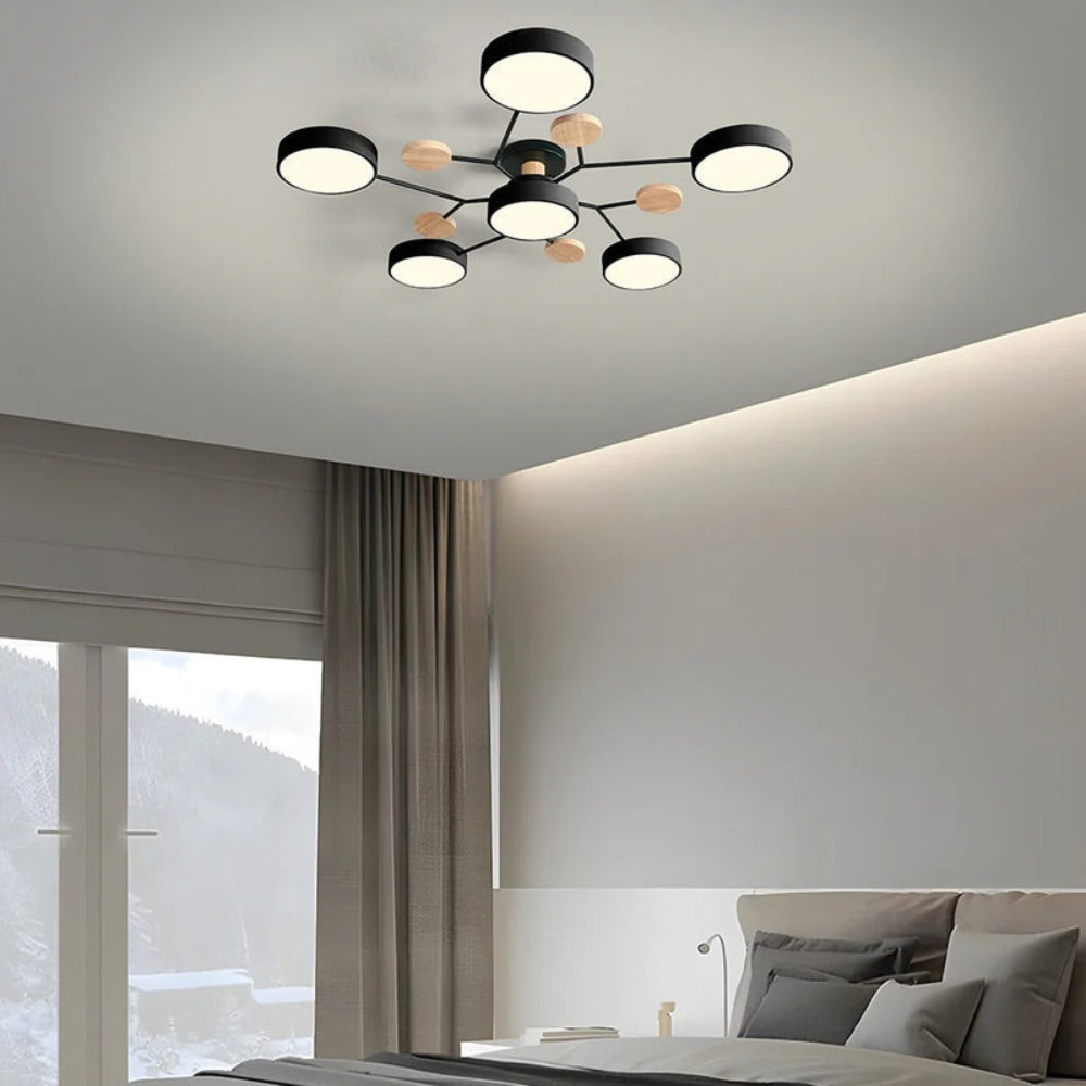 Modern Halo LED Ceiling Light | Semi Flush Mount for Living Room or Bedroom
