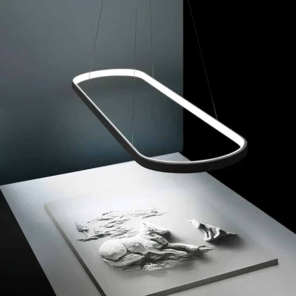 Linear LED Pendant Light | Modern Hanging Fixture for Dining Room and Office