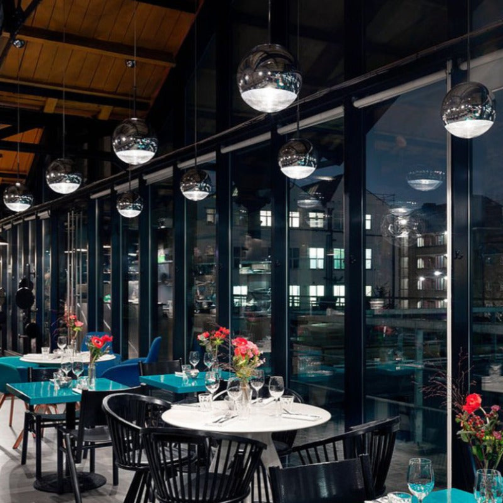 Pendant Light | Industrial Round Fixture for Living Room or Dining Room