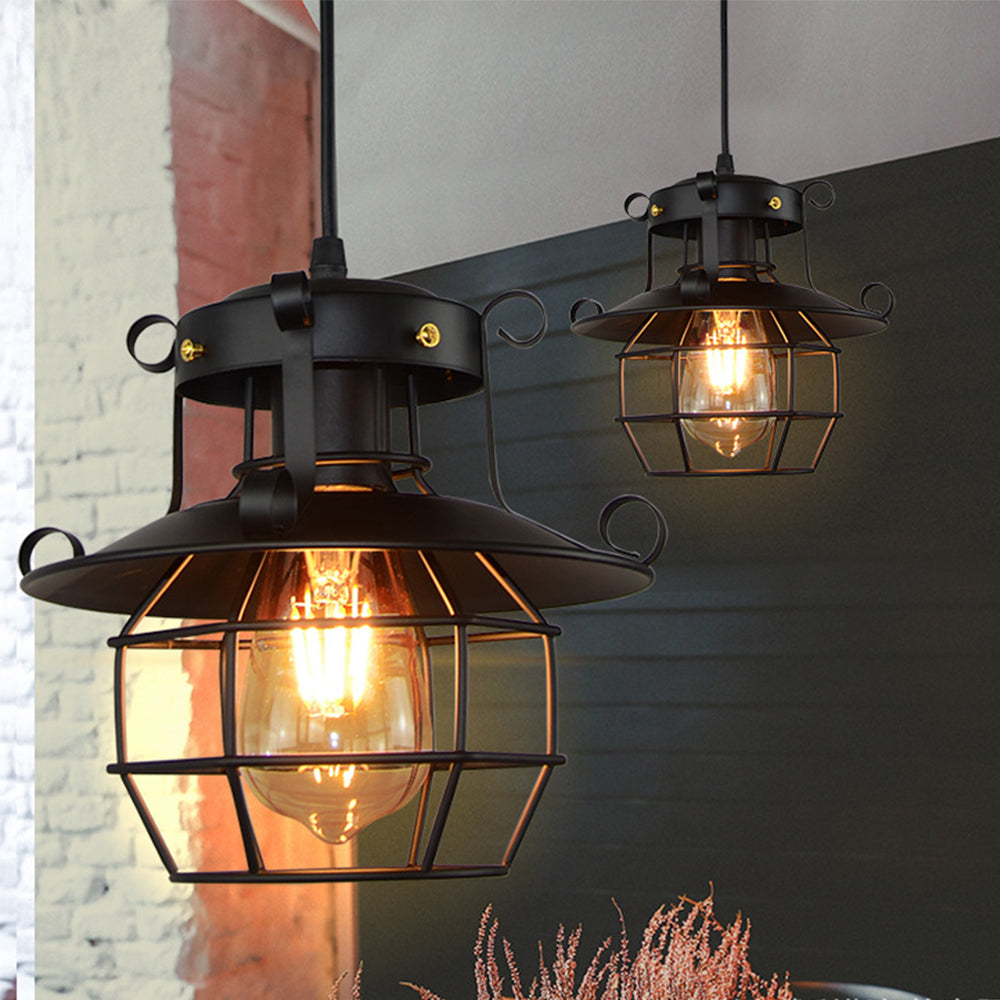 Pendant Light | Industrial Cage Fixture