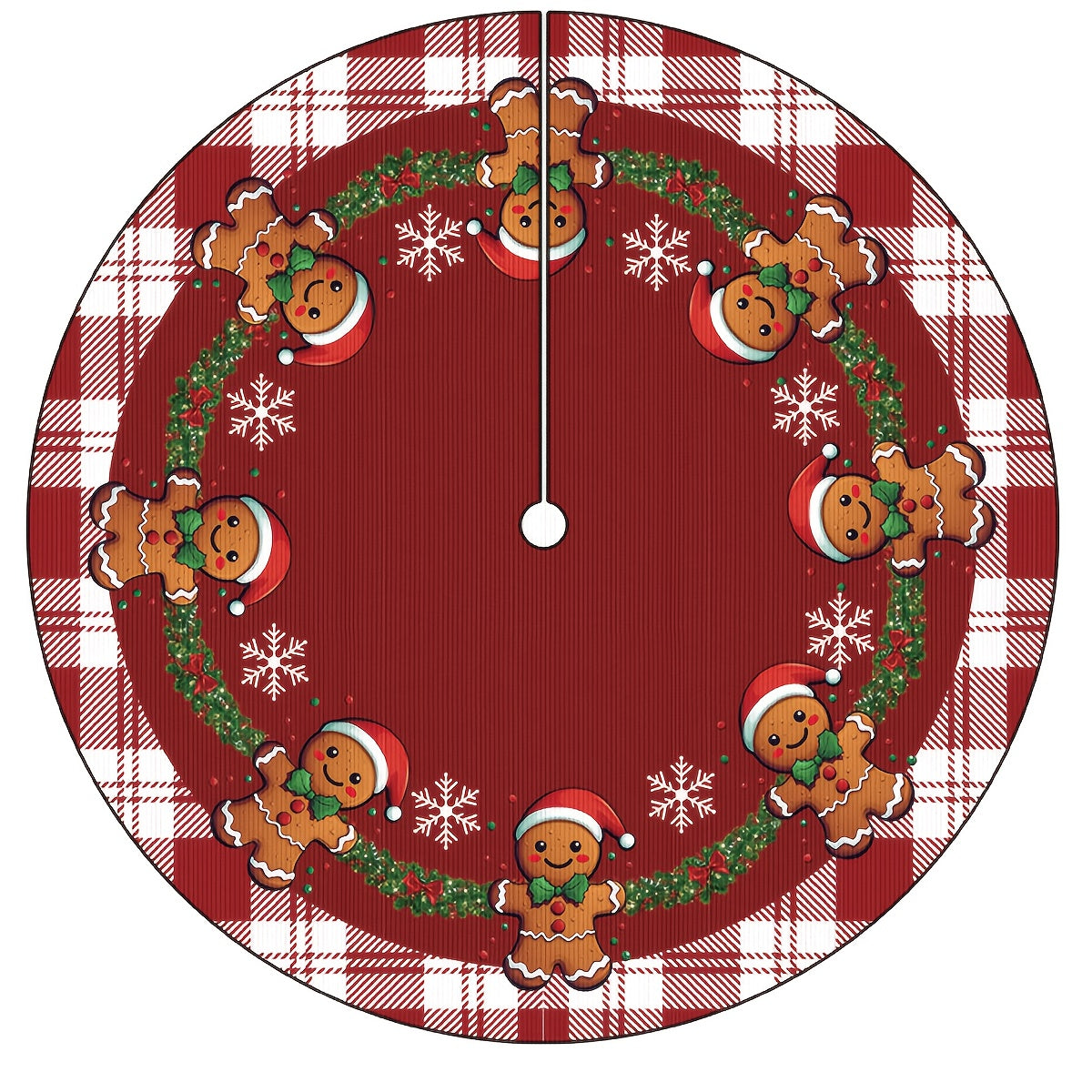 Tree Skirt Christmas | Gingerbread & Tree Print