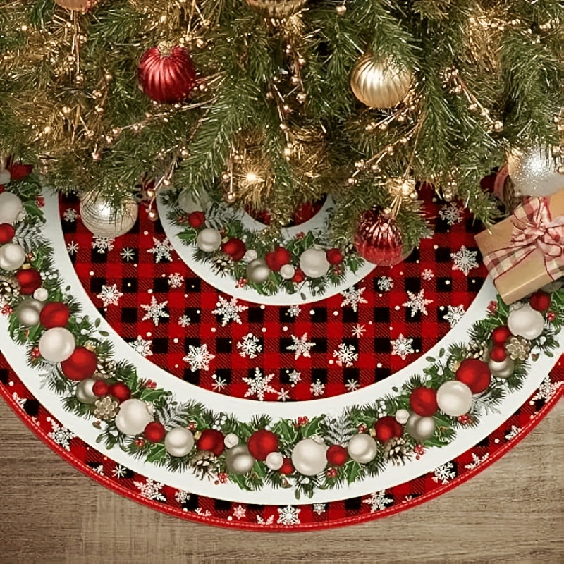 Tree Skirt Christmas | Plaid Ornament Design