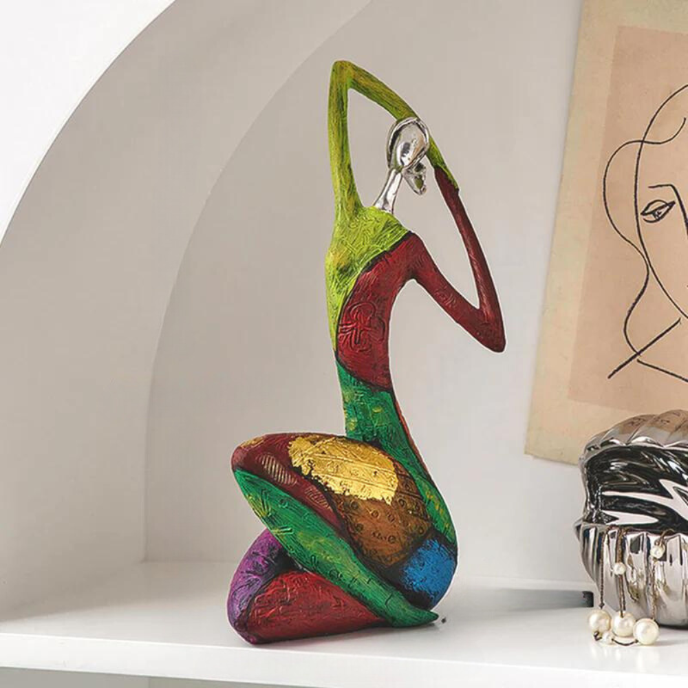 Living Room Colorful Abstract Sculpture | Modern Feminine Art Piece