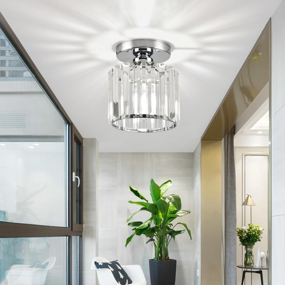 Hallway Modern Ceiling Light | Crystal Flush Mount