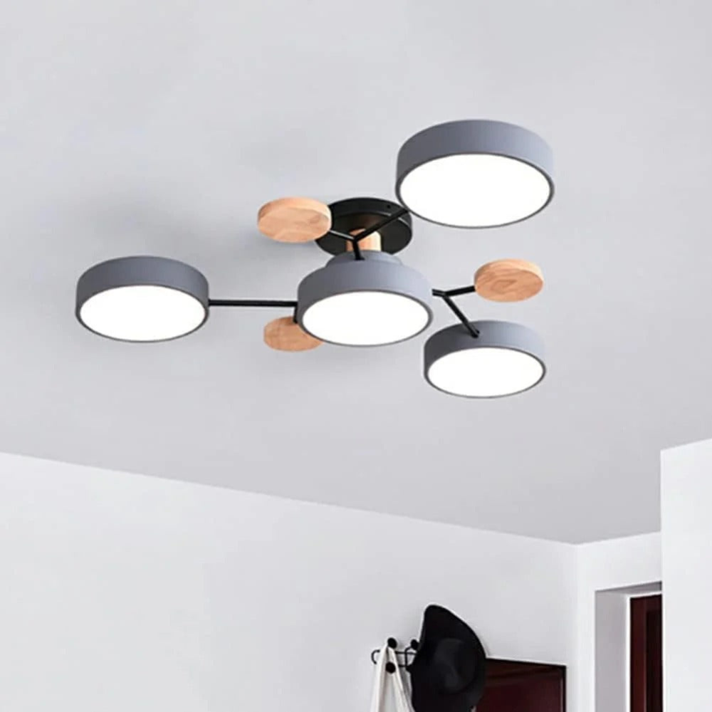 Modern Halo LED Ceiling Light | Semi Flush Mount for Living Room or Bedroom