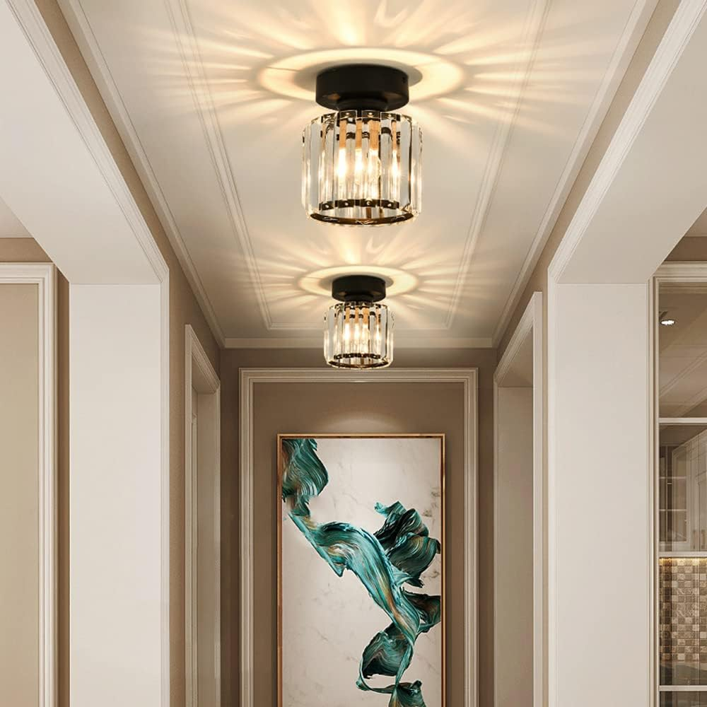 Hallway Modern Ceiling Light | Crystal Flush Mount