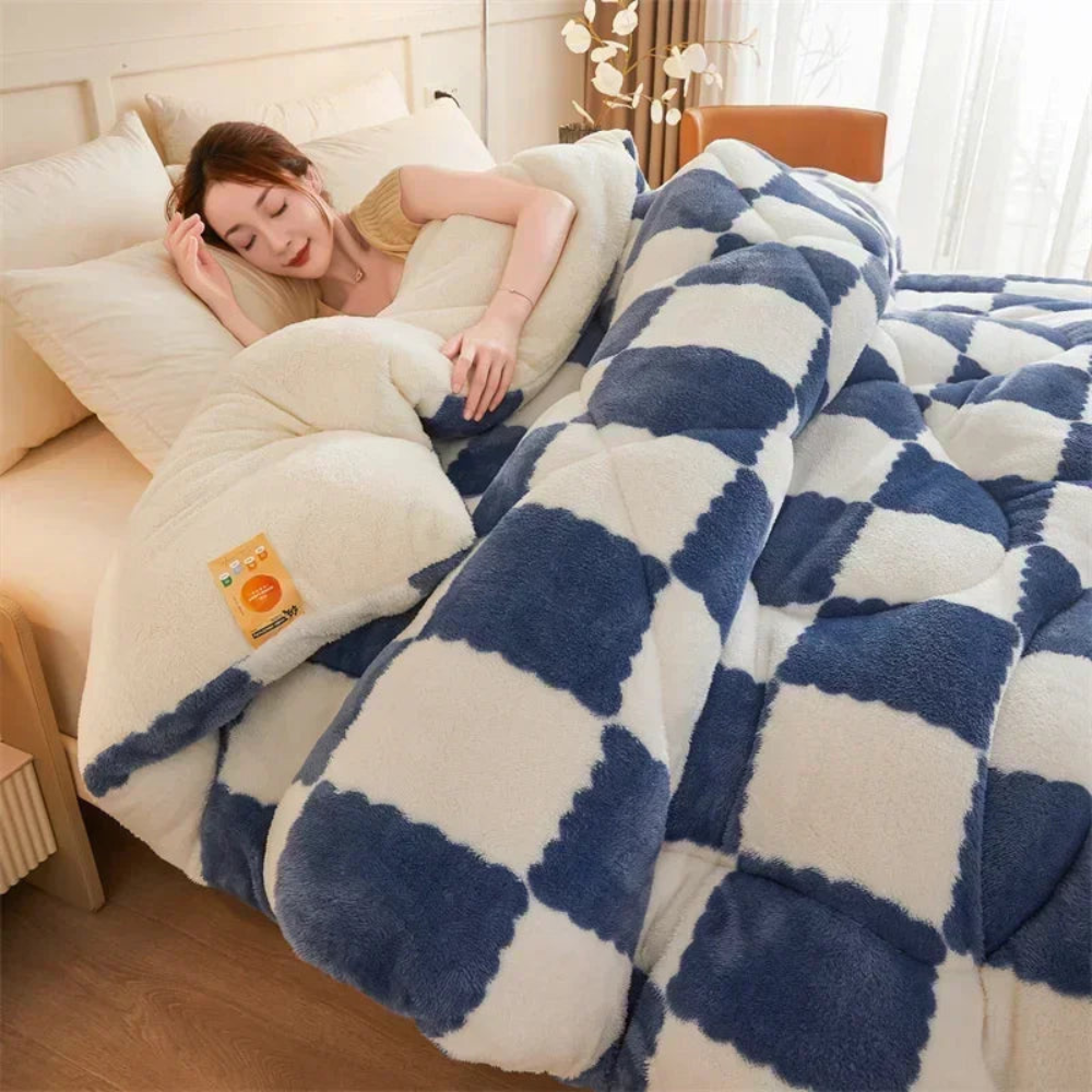 Ultra Plush Weighted Winter Blanket | Extra Thick Cozy Insulated Quilt for Cold Nights
