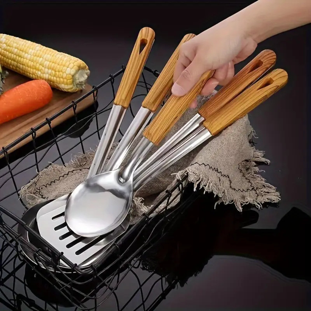 Kitchen Elegant Utensil Set | 5 Piece Stainless Steel Collection