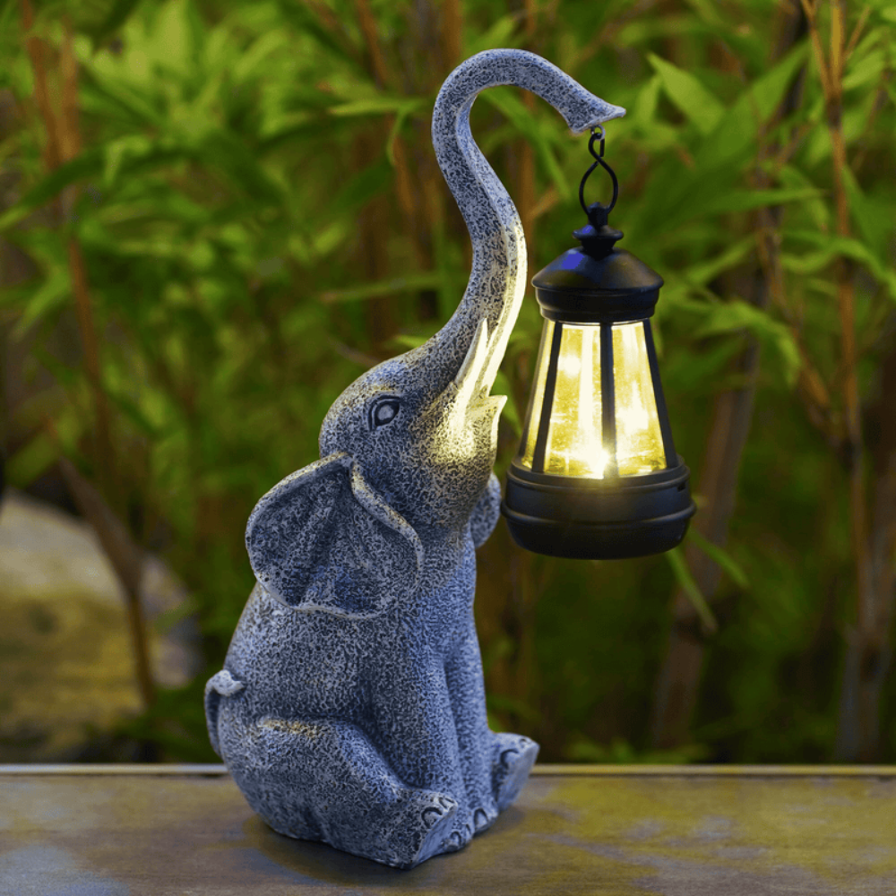 Garden Solar Elephant Lamp | Charming Outdoor Lights