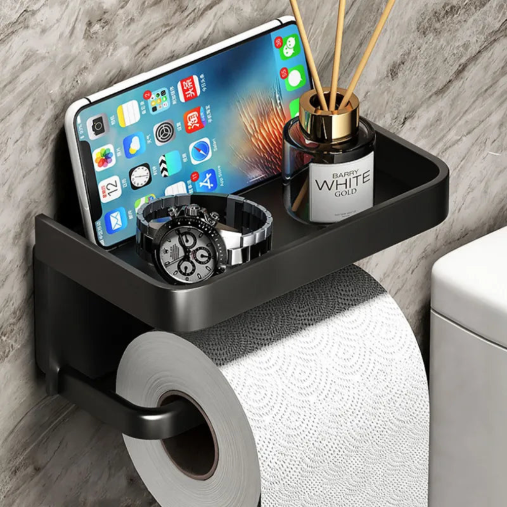 Bathroom Modern Toilet Roll Holder Stand | Storage Solution