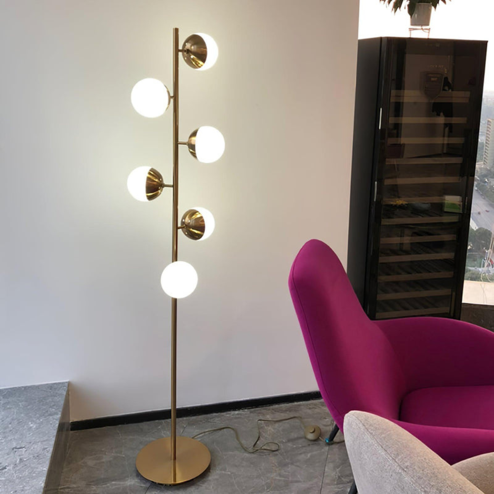 Flow Form Floor Lamp | Sculptural Design with Natural Branching Lines