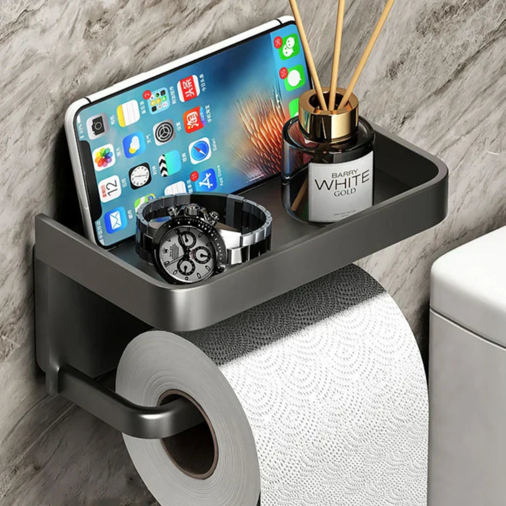 Bathroom Modern Toilet Roll Holder Stand | Storage Solution