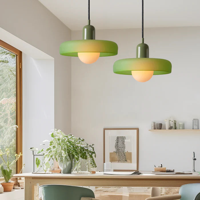 Dining Room Modern Pendant Light | Colorful Bauhaus Glass