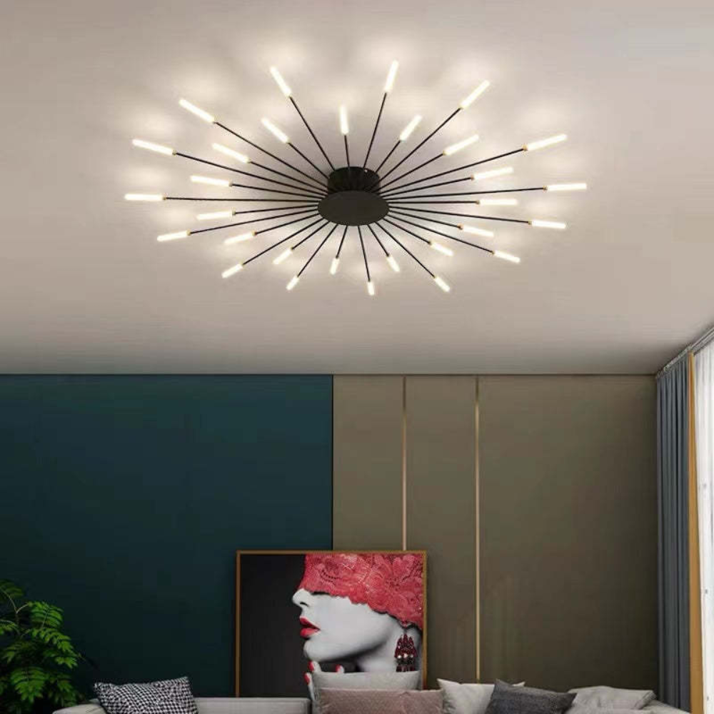 Living Room Modern LED Ceiling Light Fixture | Nordic Fireworks Chandelier