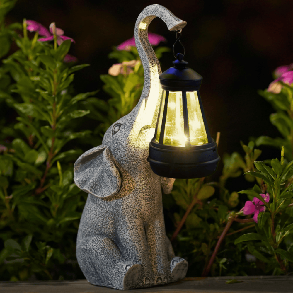 Garden Solar Elephant Lamp | Charming Outdoor Lights