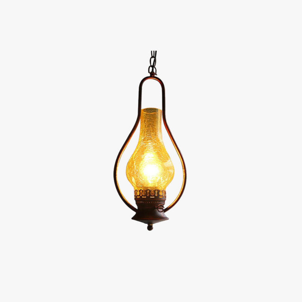Rustic Kerosene-Style LED Pendant Light | Vintage Industrial Hanging Fixture