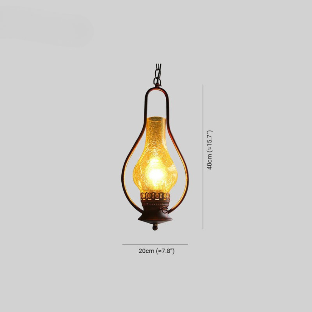 Rustic Kerosene-Style LED Pendant Light | Vintage Industrial Hanging Fixture