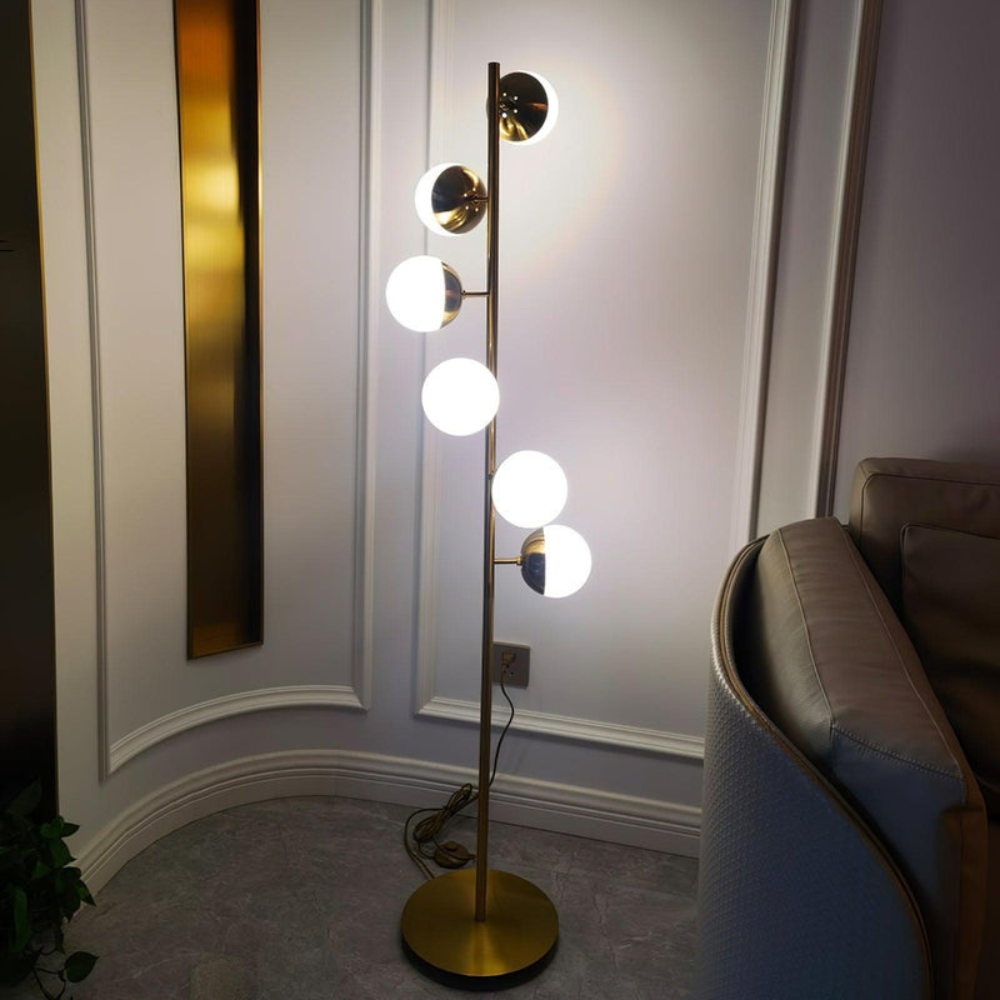 Flow Form Floor Lamp | Sculptural Design with Natural Branching Lines