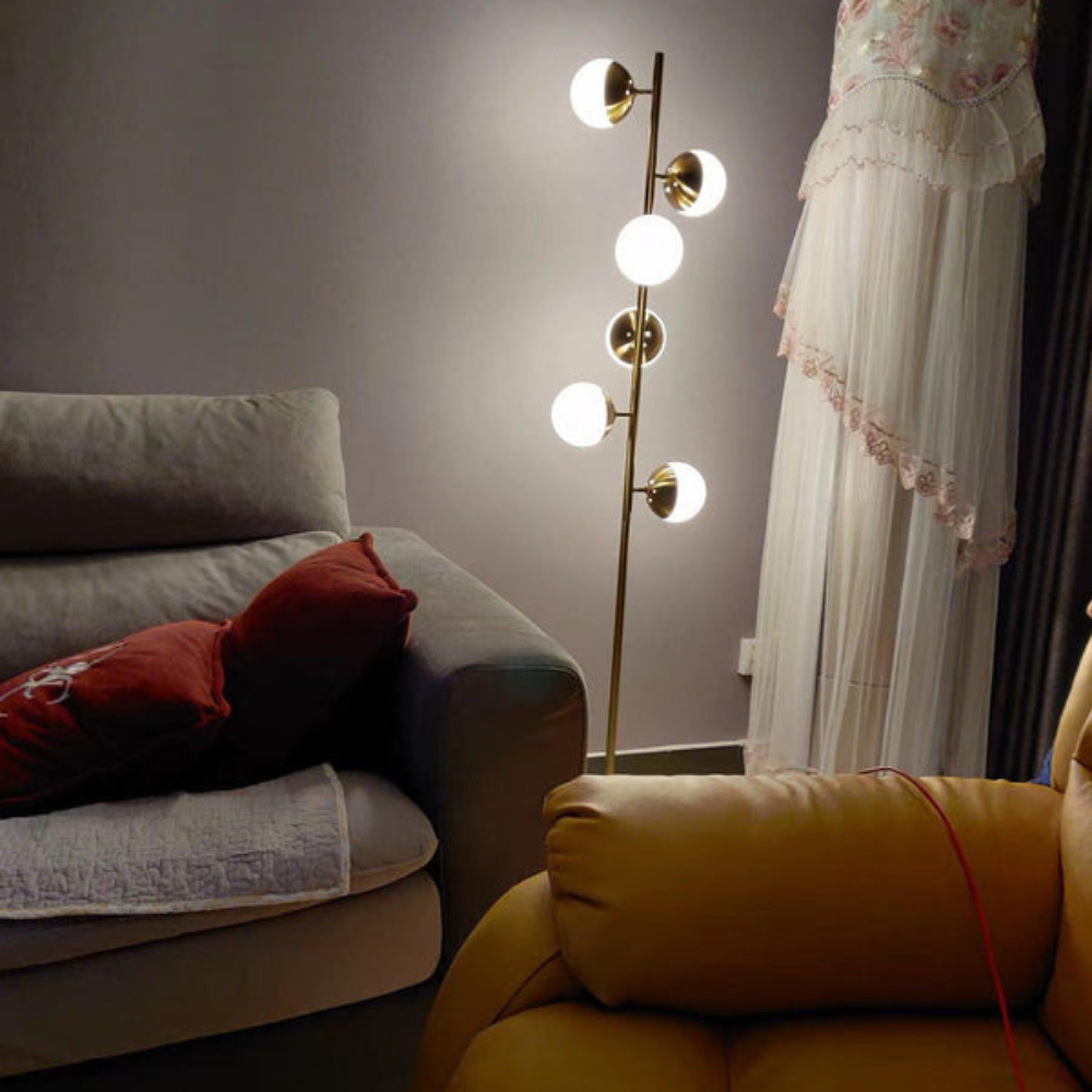 Flow Form Floor Lamp | Sculptural Design with Natural Branching Lines