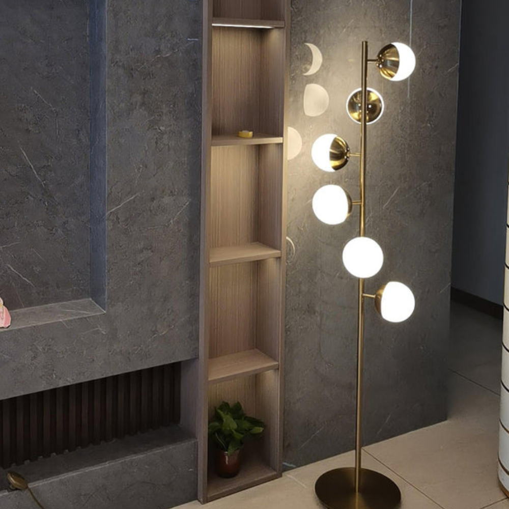 Flow Form Floor Lamp | Sculptural Design with Natural Branching Lines