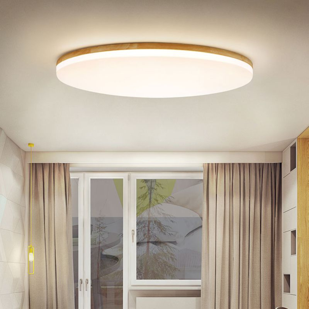 Minimalist Round Flush Mount Ceiling Light | Modern Bedroom Lighting Fixture
