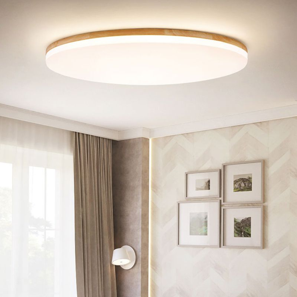 Minimalist Round Flush Mount Ceiling Light | Modern Bedroom Lighting Fixture