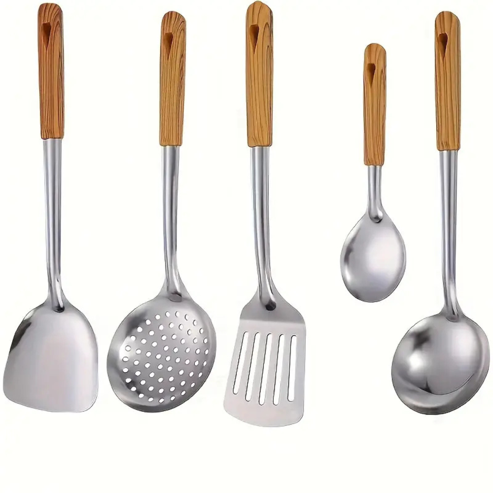 Kitchen Elegant Utensil Set | 5 Piece Stainless Steel Collection