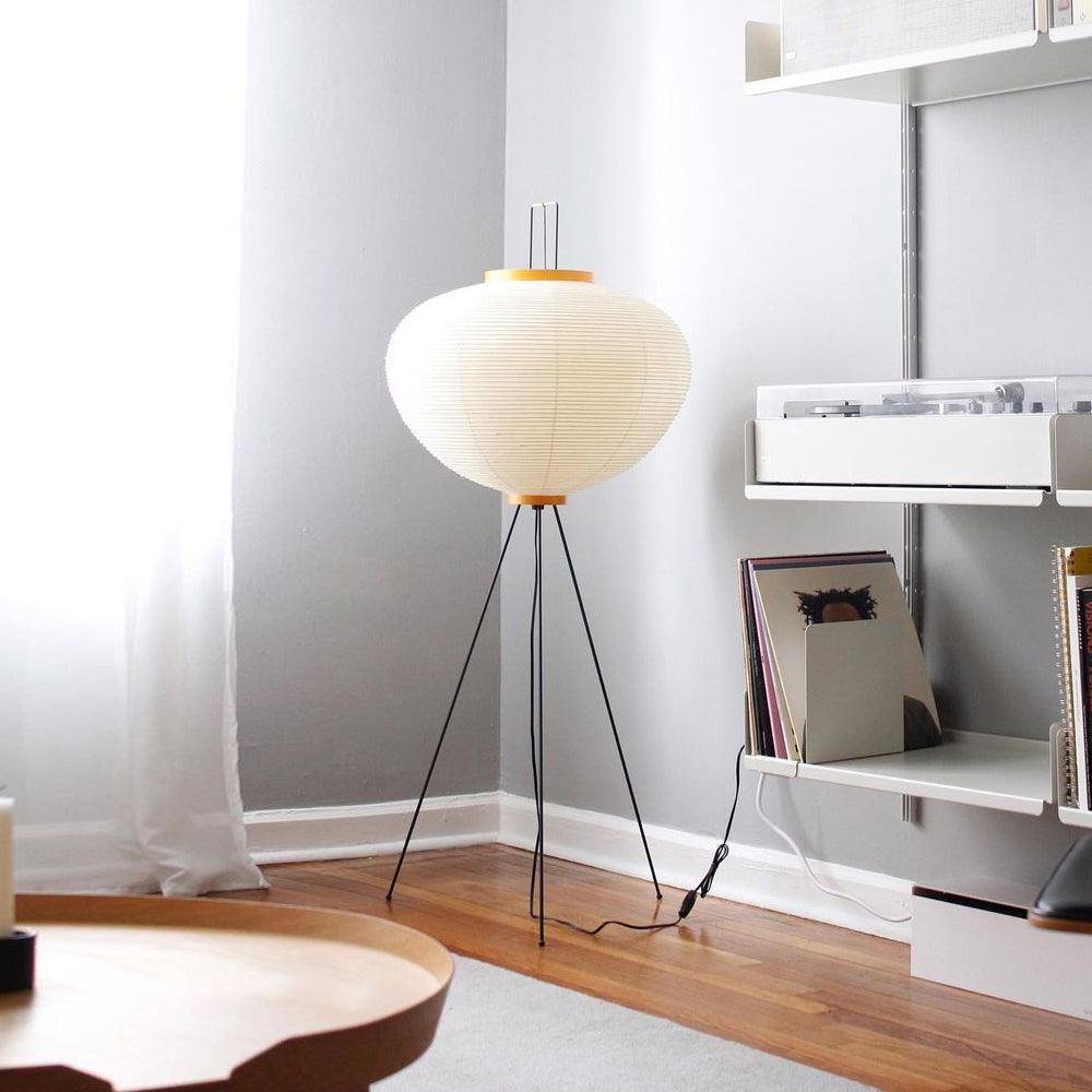 Floor Lamp | Tripod Lighting Fixture with Paper Shade