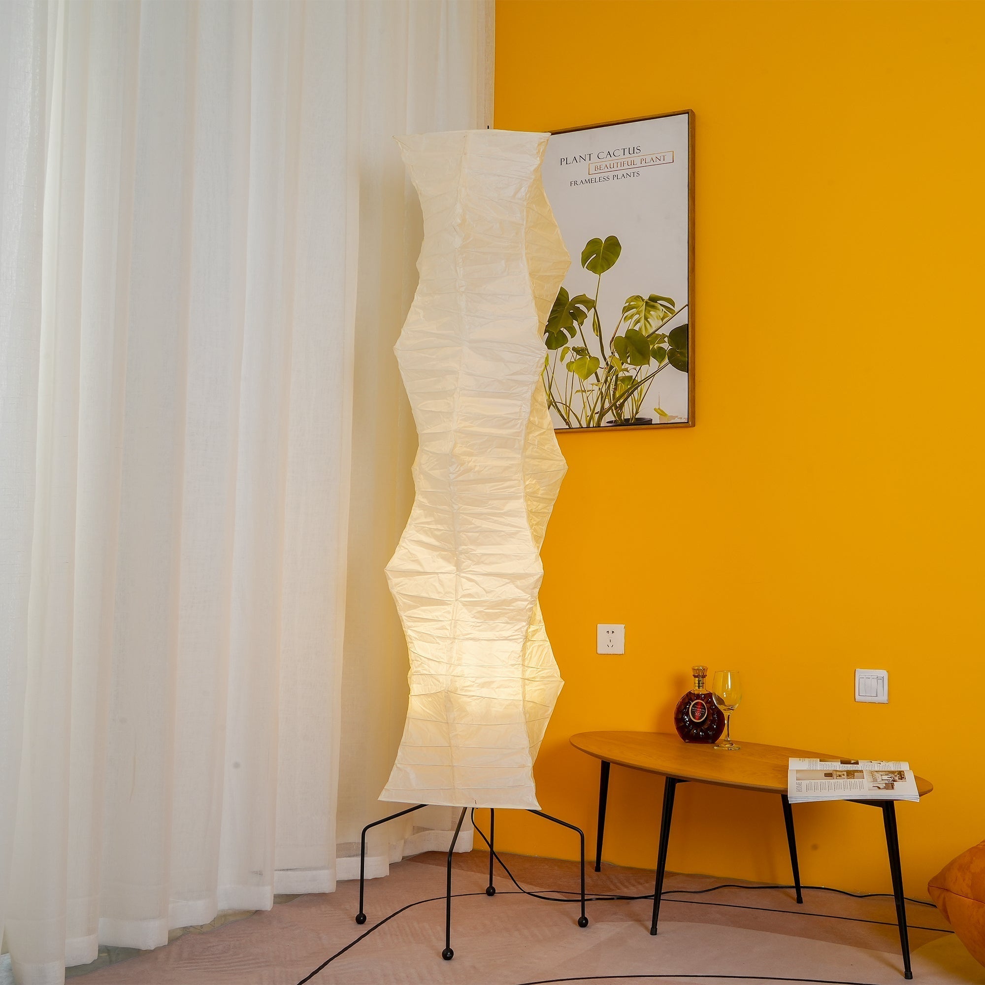 Floor Lamp | Tripod Lighting Fixture with Paper Shade