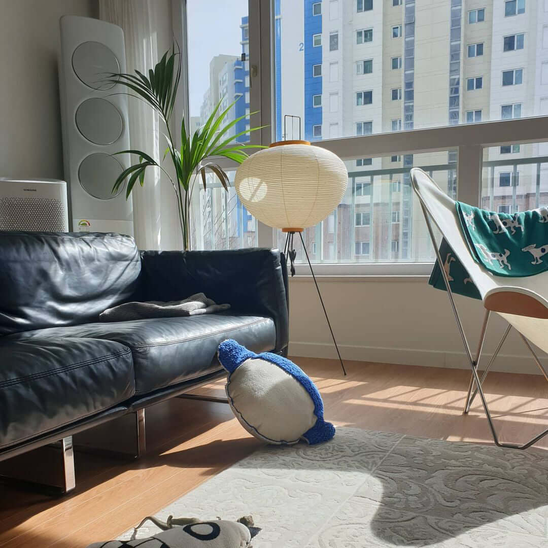 Floor Lamp | Tripod Lighting Fixture with Paper Shade