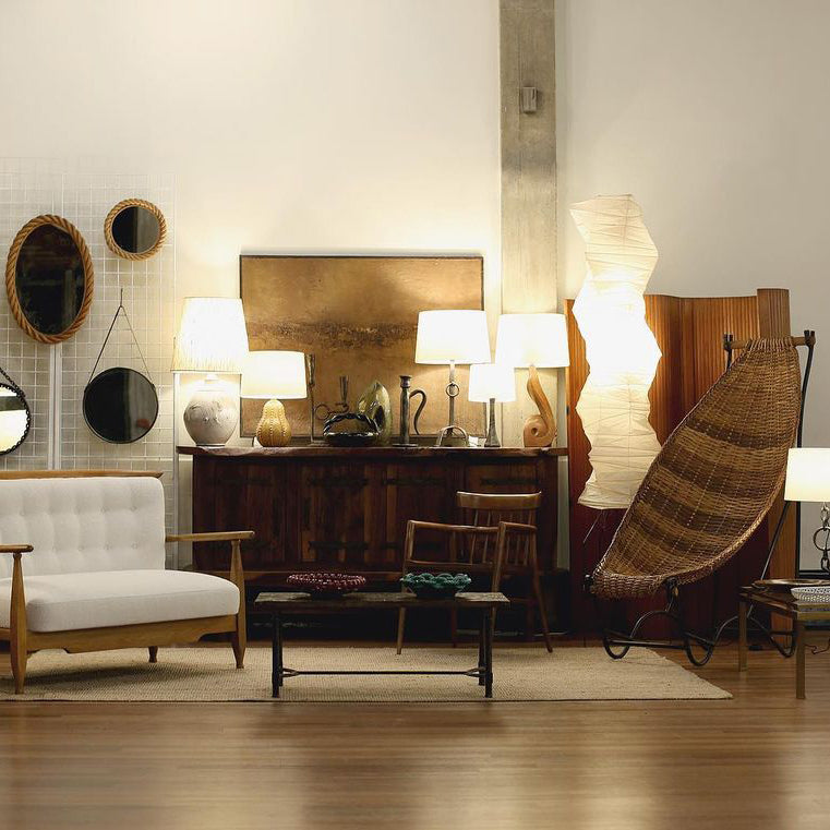 Floor Lamp | Tripod Lighting Fixture with Paper Shade