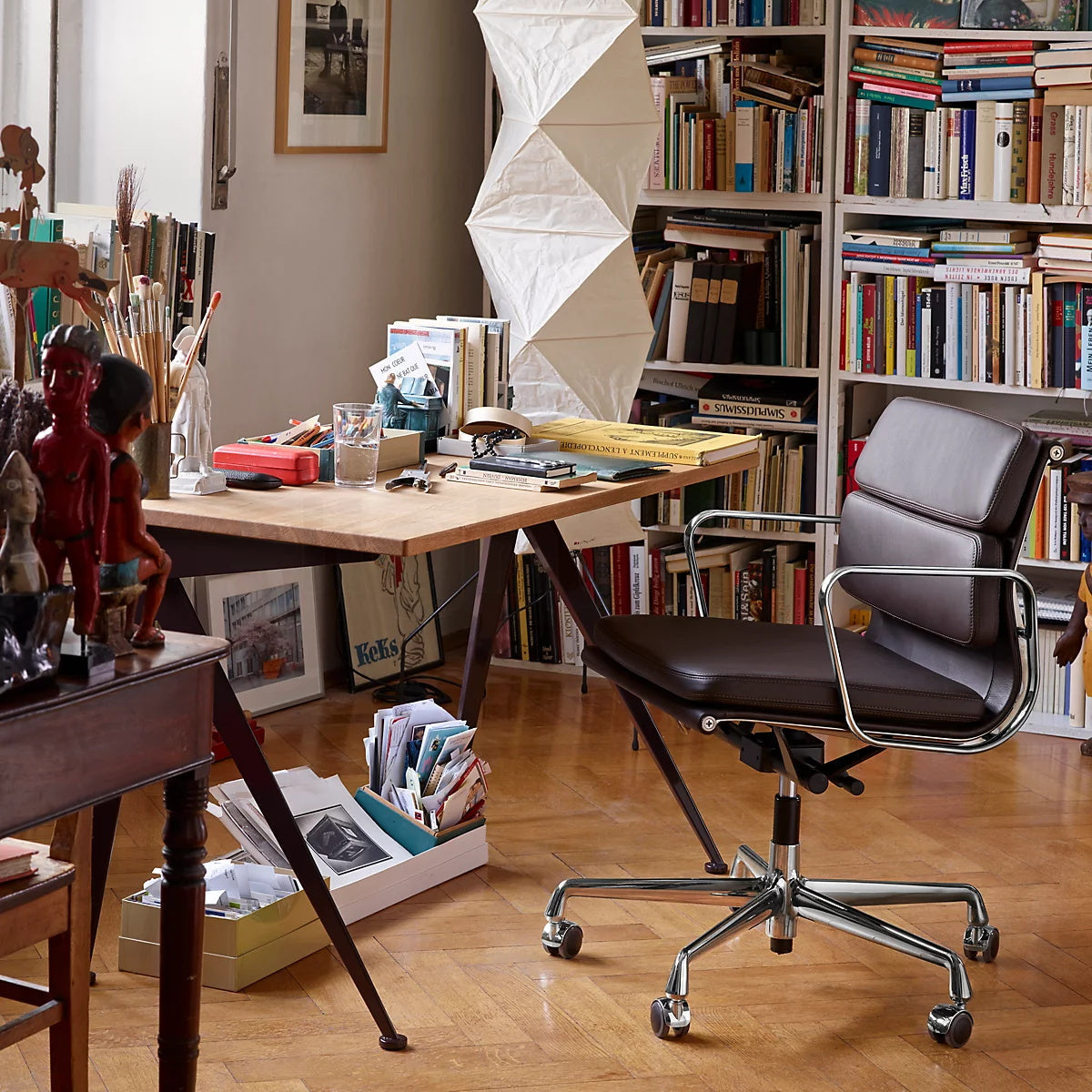 Floor Lamp | Tripod Lighting Fixture with Paper Shade