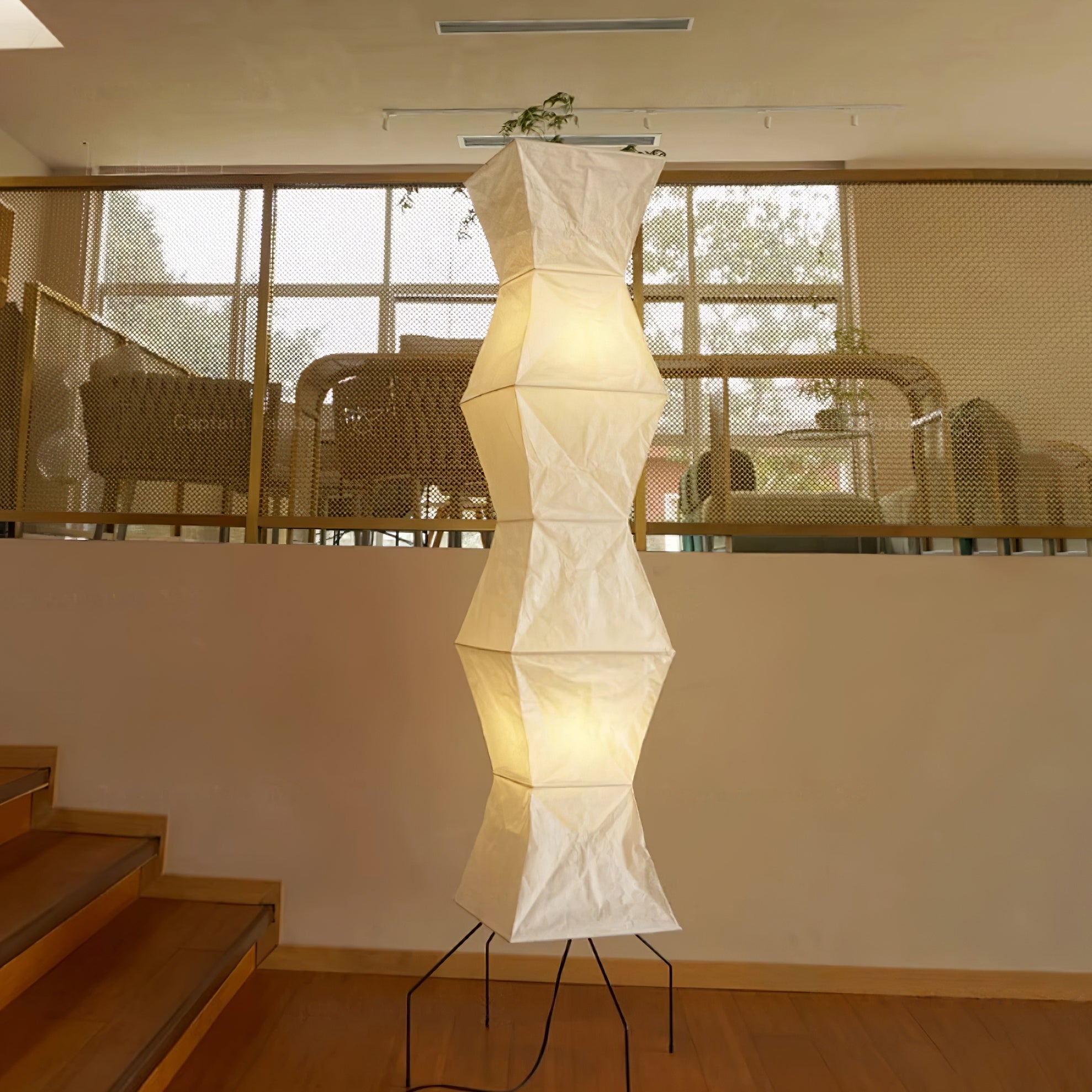 Floor Lamp | Tripod Lighting Fixture with Paper Shade