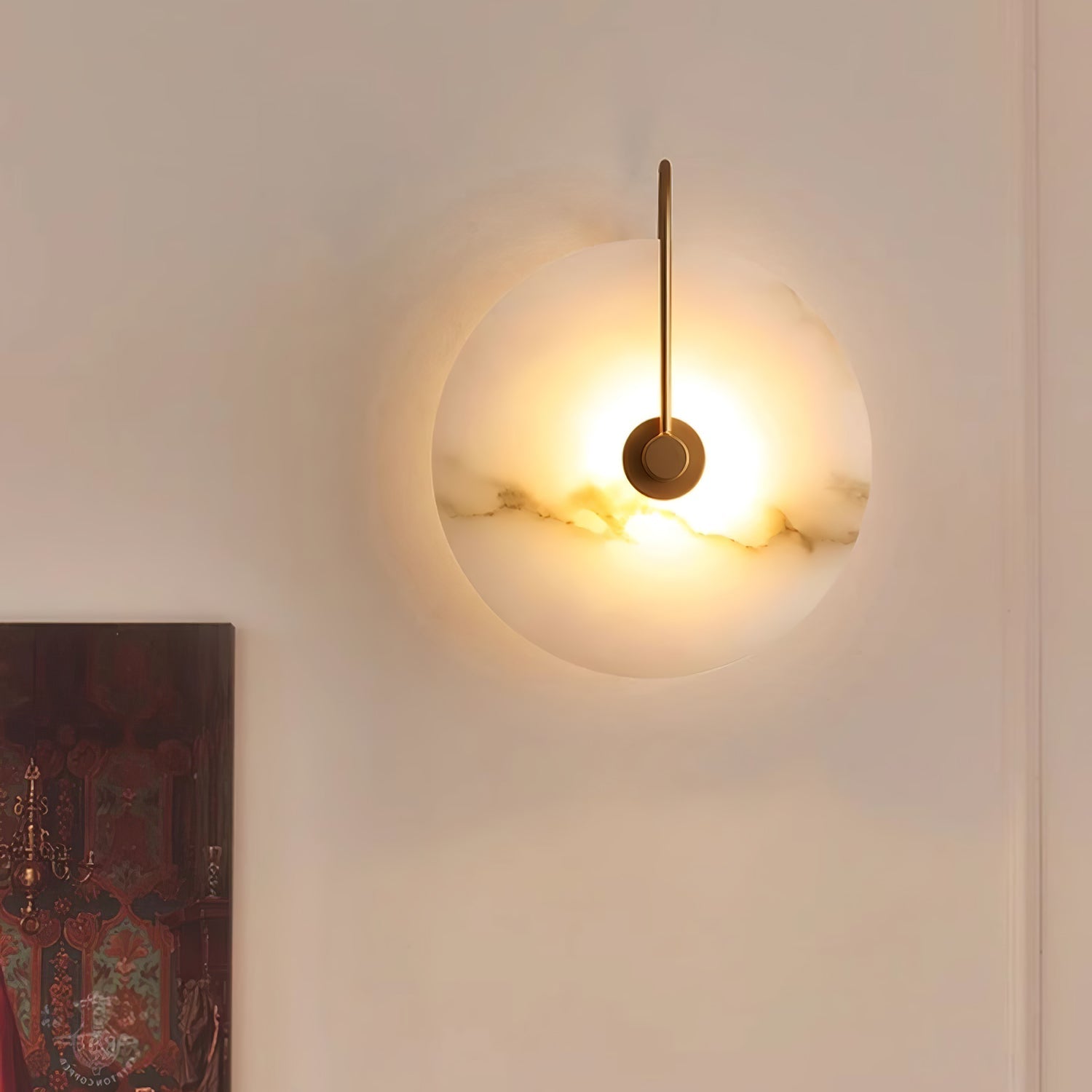 Wall Light Round | LED Alabaster Fixture
