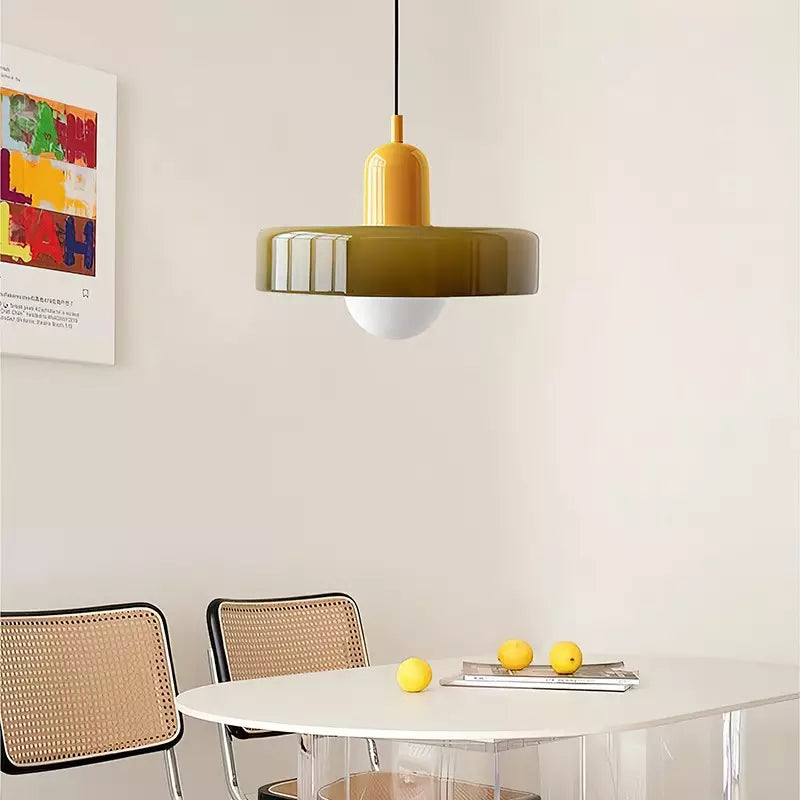 Dining Room Modern Pendant Light | Bauhaus Glass Halo