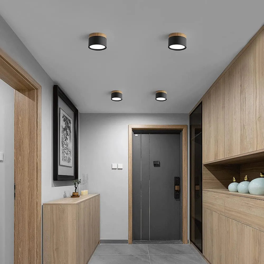 Hallway LED Ceiling Lights | Flush Mount Cylindrical Fixture