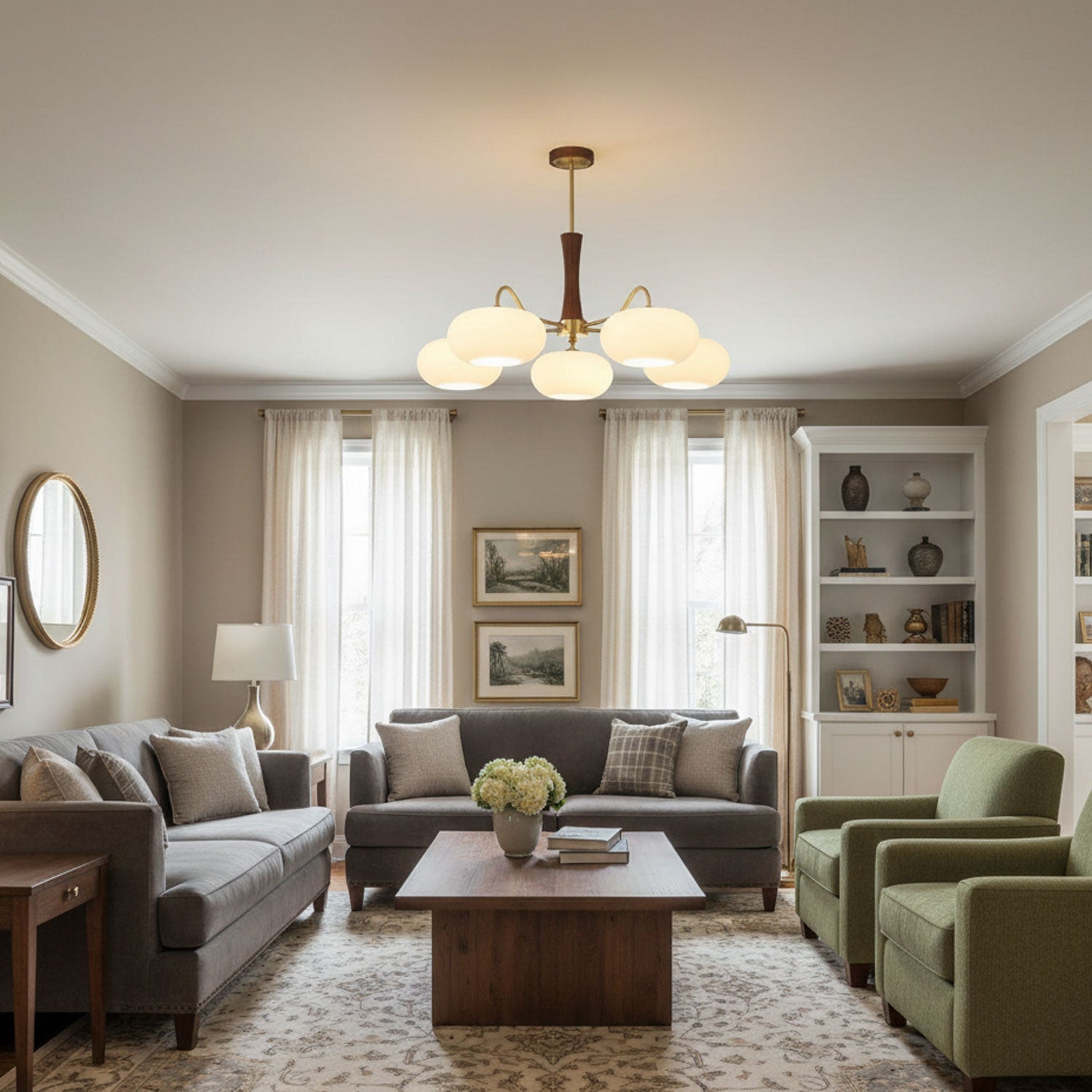 Ceiling Light | Multi-Arm Glass Shade