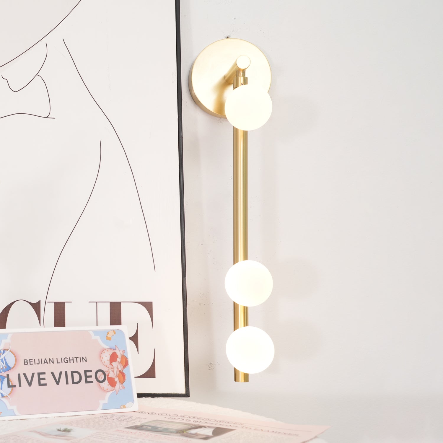 Wall Light Base | Multi-Head Vertical Design