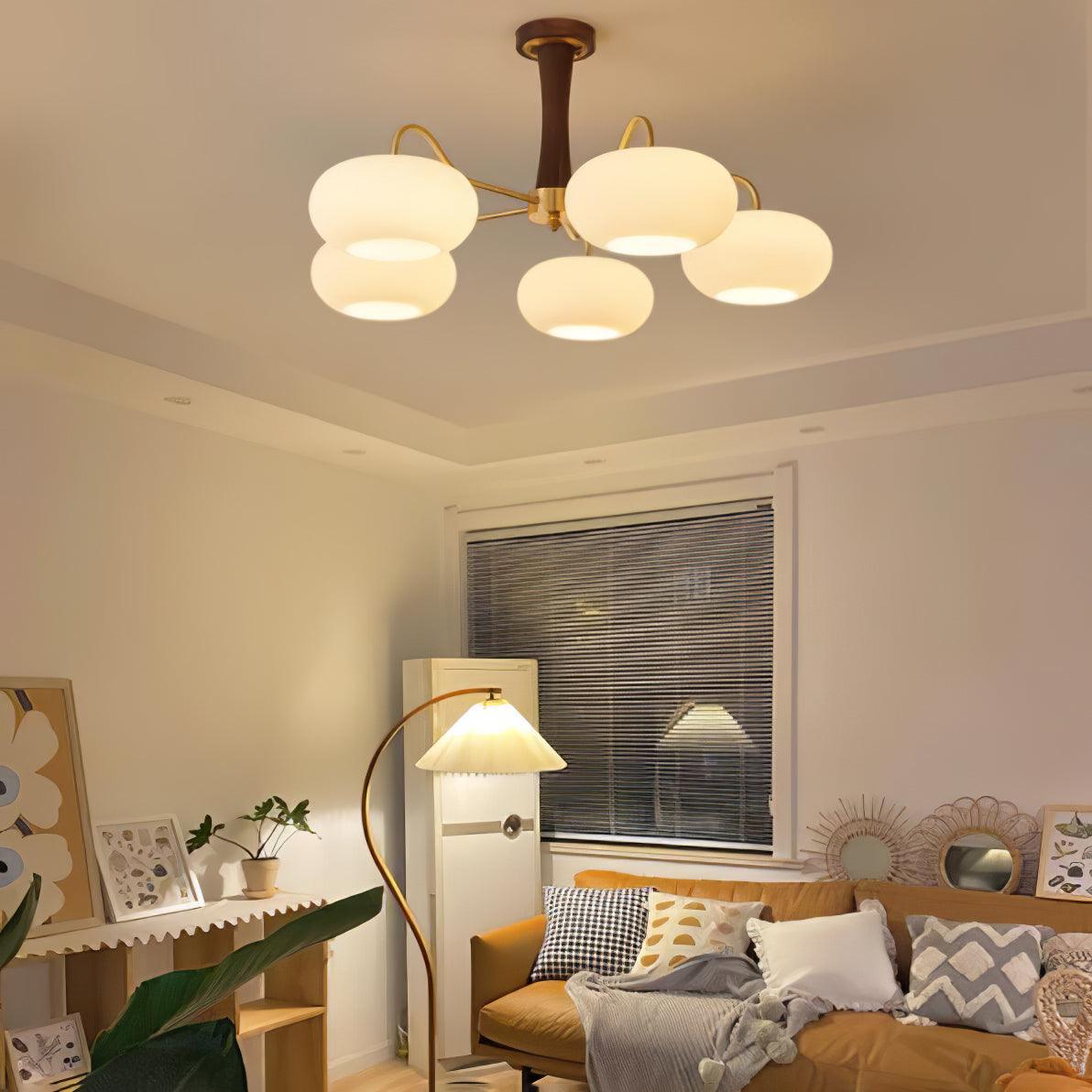 Ceiling Light | Multi-Arm Glass Shade