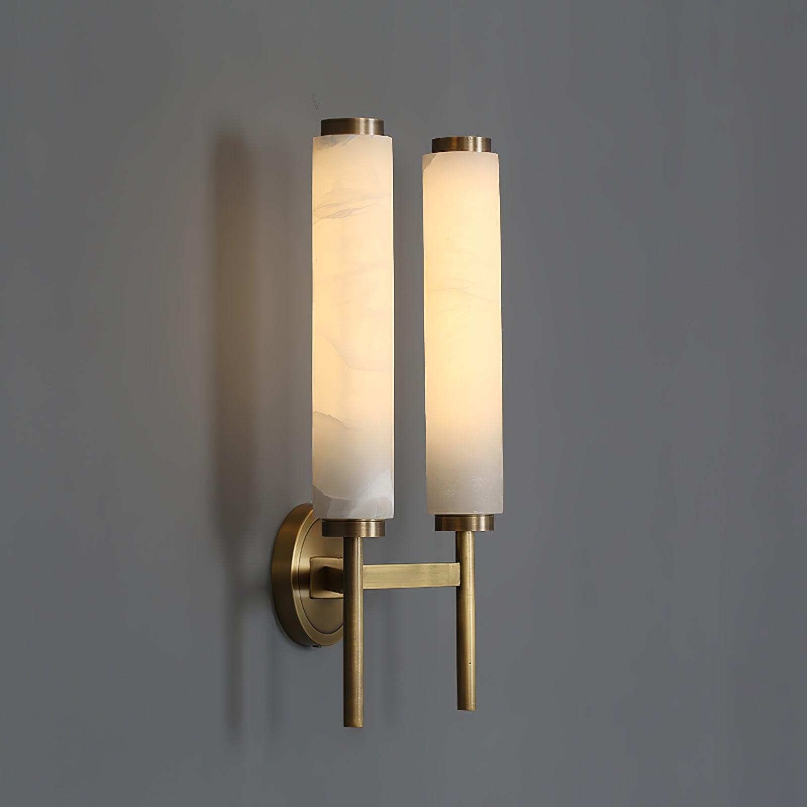 Wall Light Vertical | Brass and Alabaster Fixture