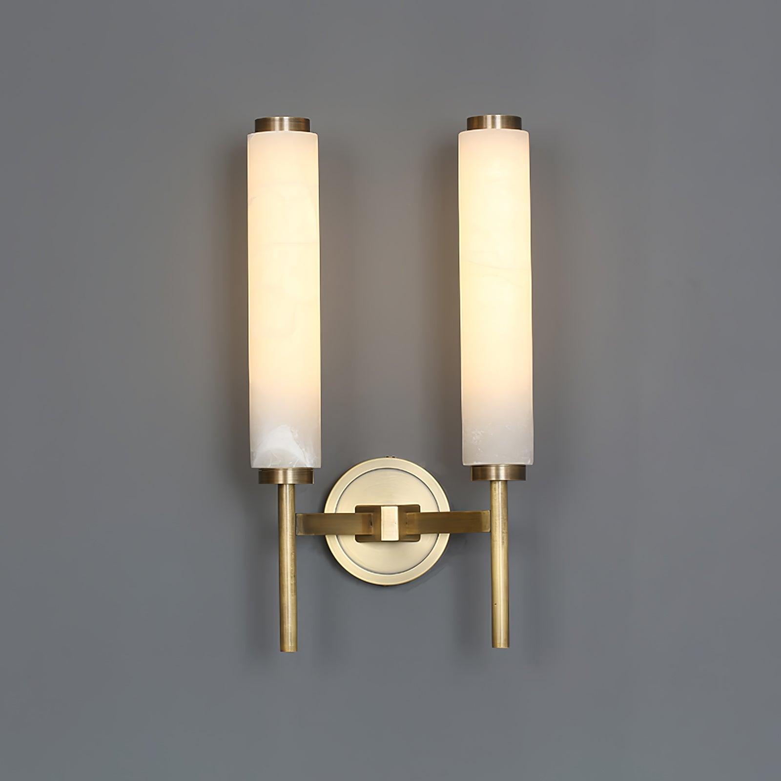 Wall Light Vertical | Brass and Alabaster Fixture