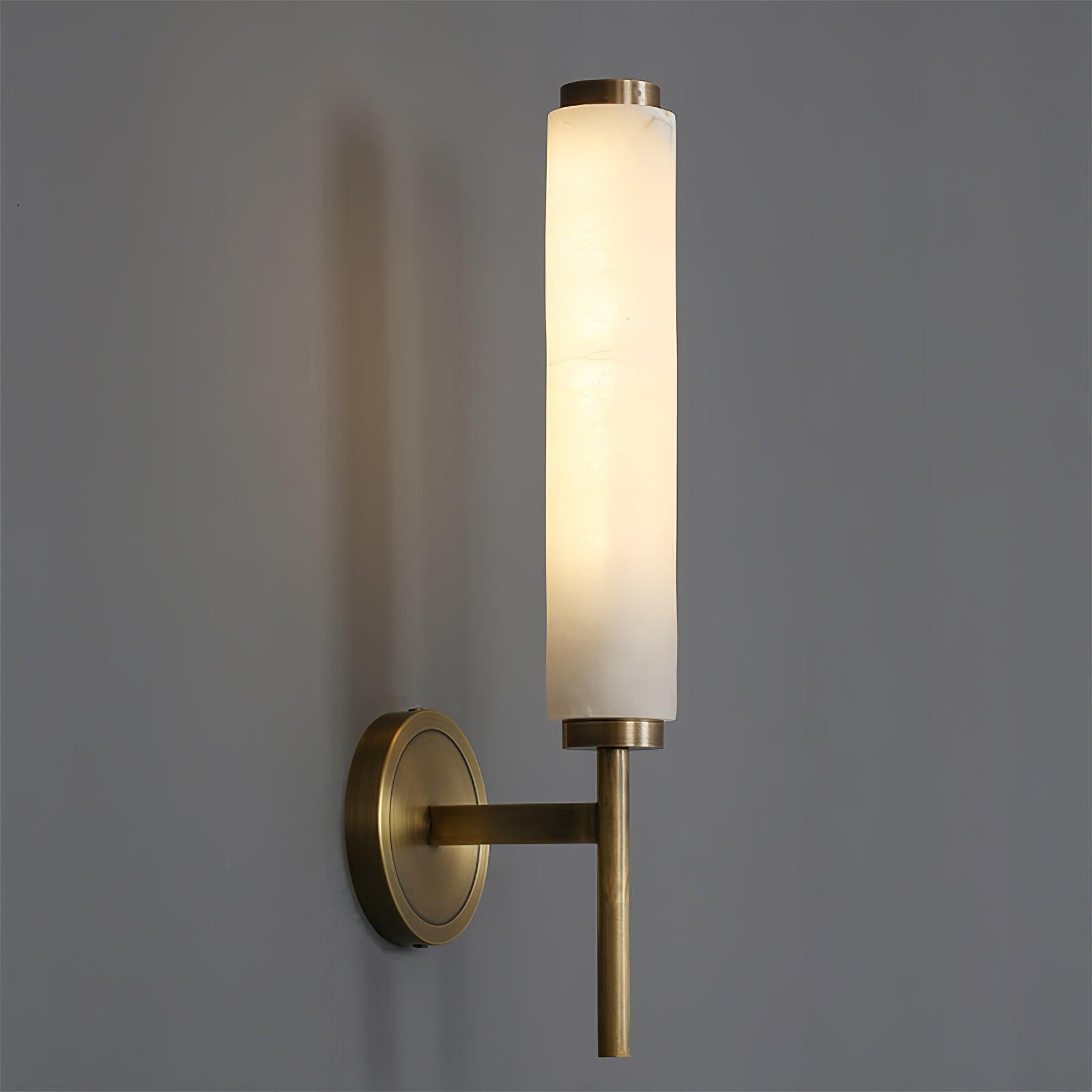 Wall Light Vertical | Brass and Alabaster Fixture