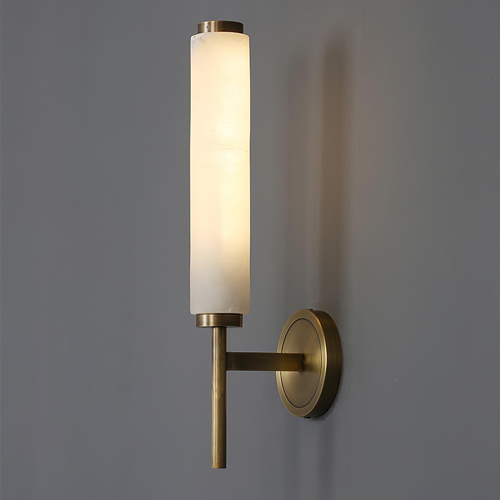 Wall Light Vertical | Brass and Alabaster Fixture