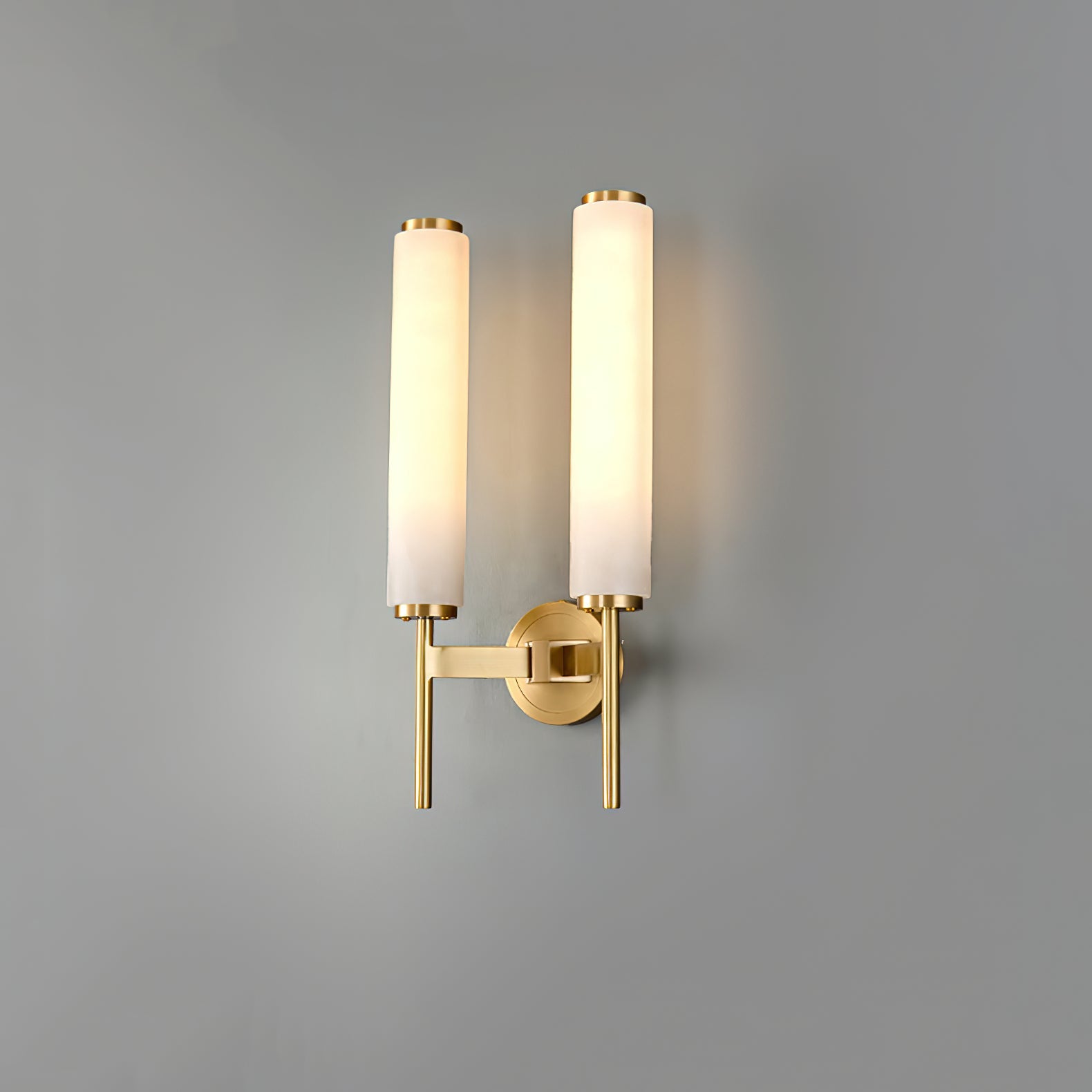 Wall Light Vertical | Brass and Alabaster Fixture