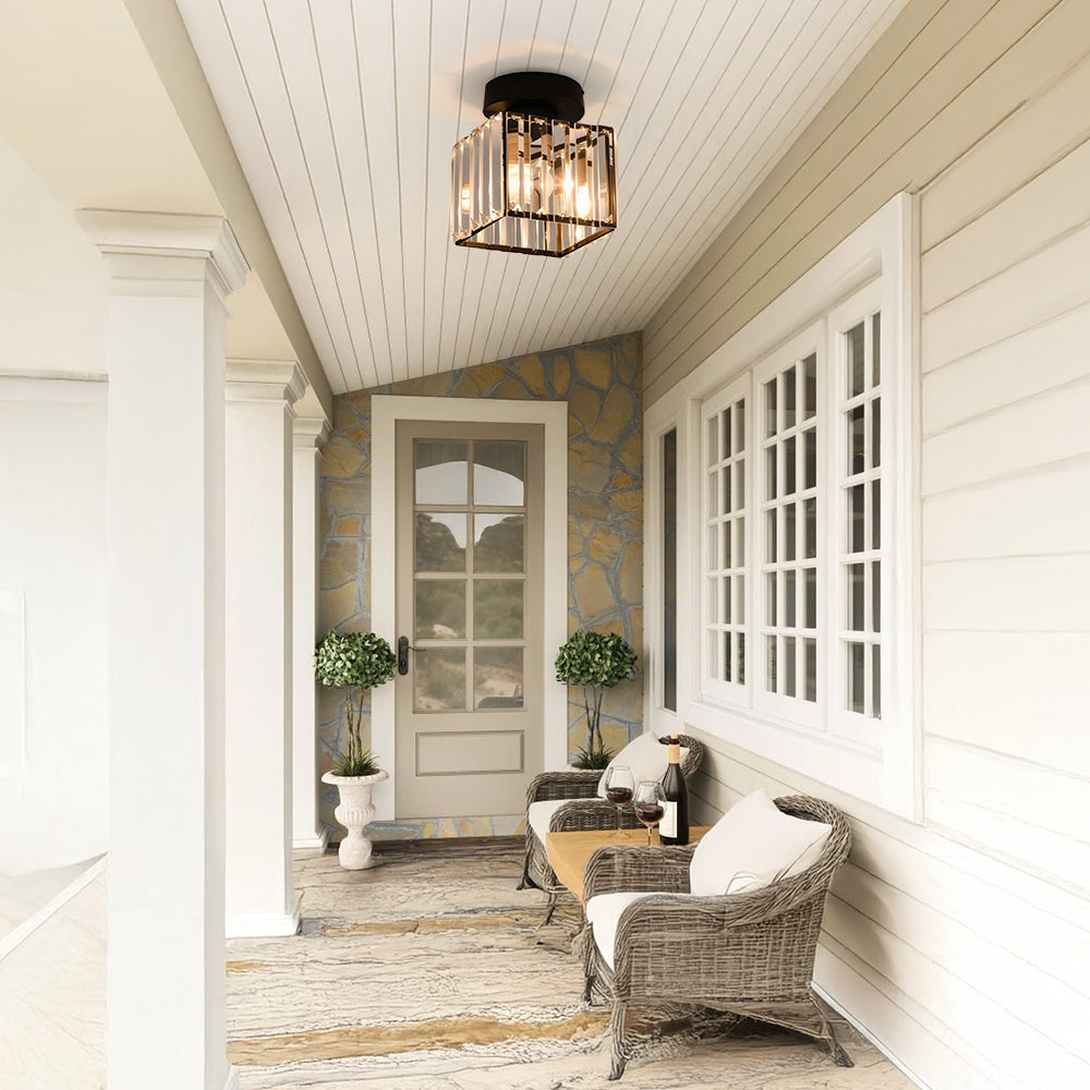 Hallway Modern Ceiling Light | Crystal Flush Mount
