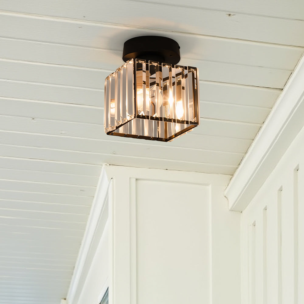 Hallway Modern Ceiling Light | Crystal Flush Mount