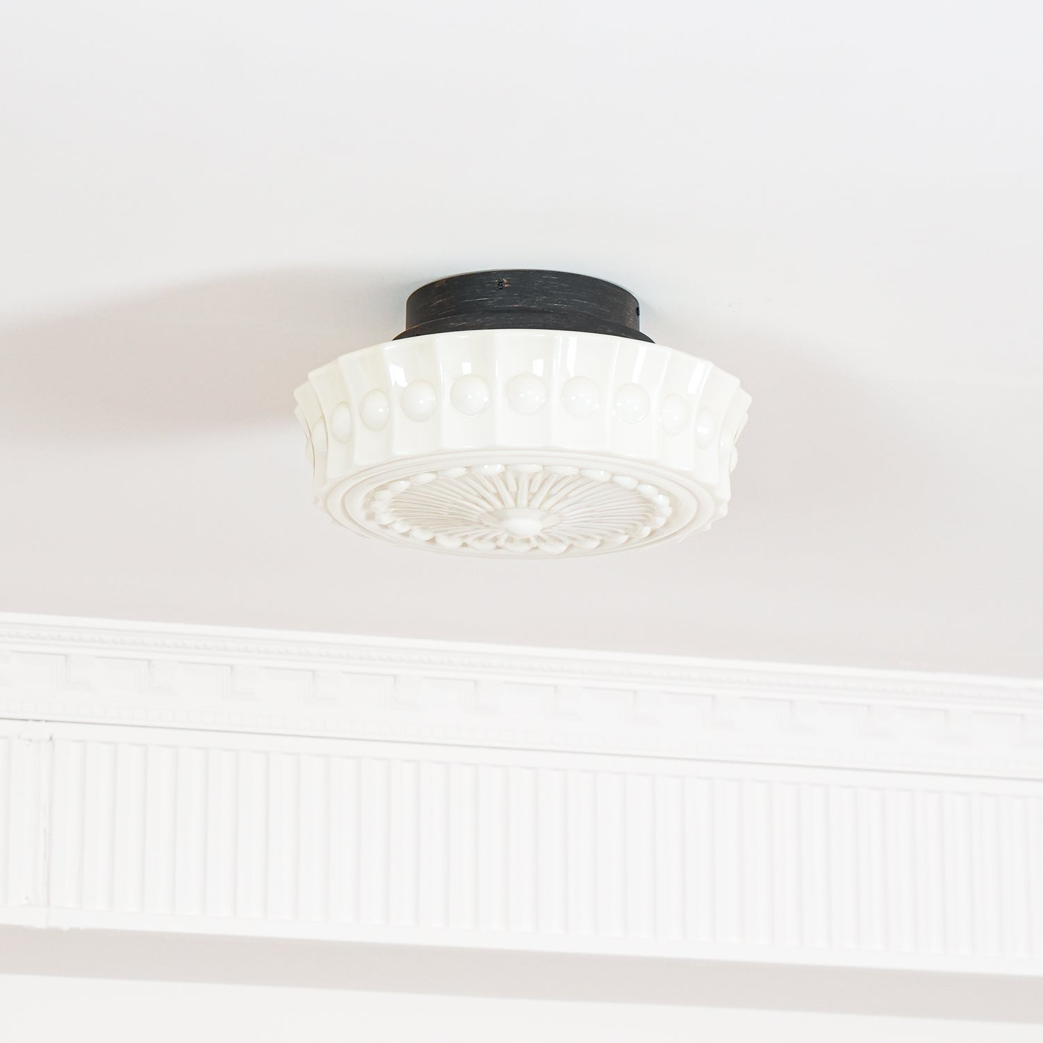 Ceiling Lights Vintage Style | Pressed Round Flush Mount